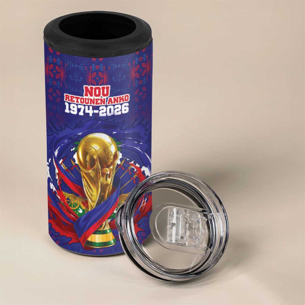 Custom Haiti Grenadye Alaso 4 in 1 Can Cooler Tumbler Blue Nou Retounen Anko 1974-2026 - African Pride