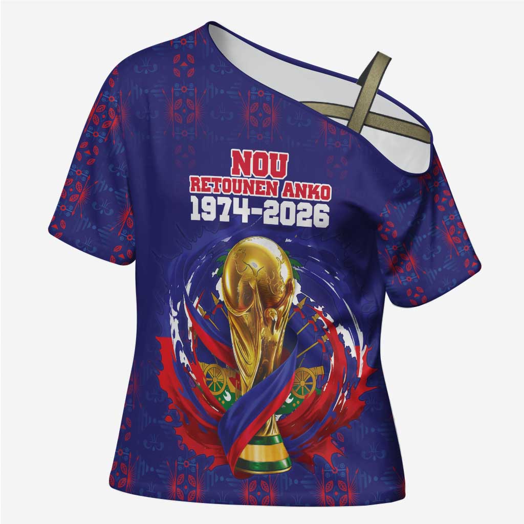 Custom Haiti Grenadye Alaso Cross Shoulder Shirt Blue Nou Retounen Anko 1974-2026 - African Pride