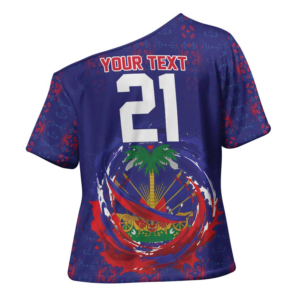 Custom Haiti Grenadye Alaso Cross Shoulder Shirt Blue Nou Retounen Anko 1974-2026 - African Pride