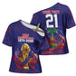 Custom Haiti Grenadye Alaso Cross Shoulder Shirt Blue Nou Retounen Anko 1974-2026 - African Pride