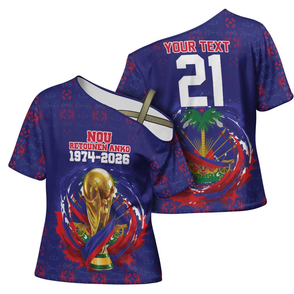 Custom Haiti Grenadye Alaso Cross Shoulder Shirt Blue Nou Retounen Anko 1974-2026 - African Pride