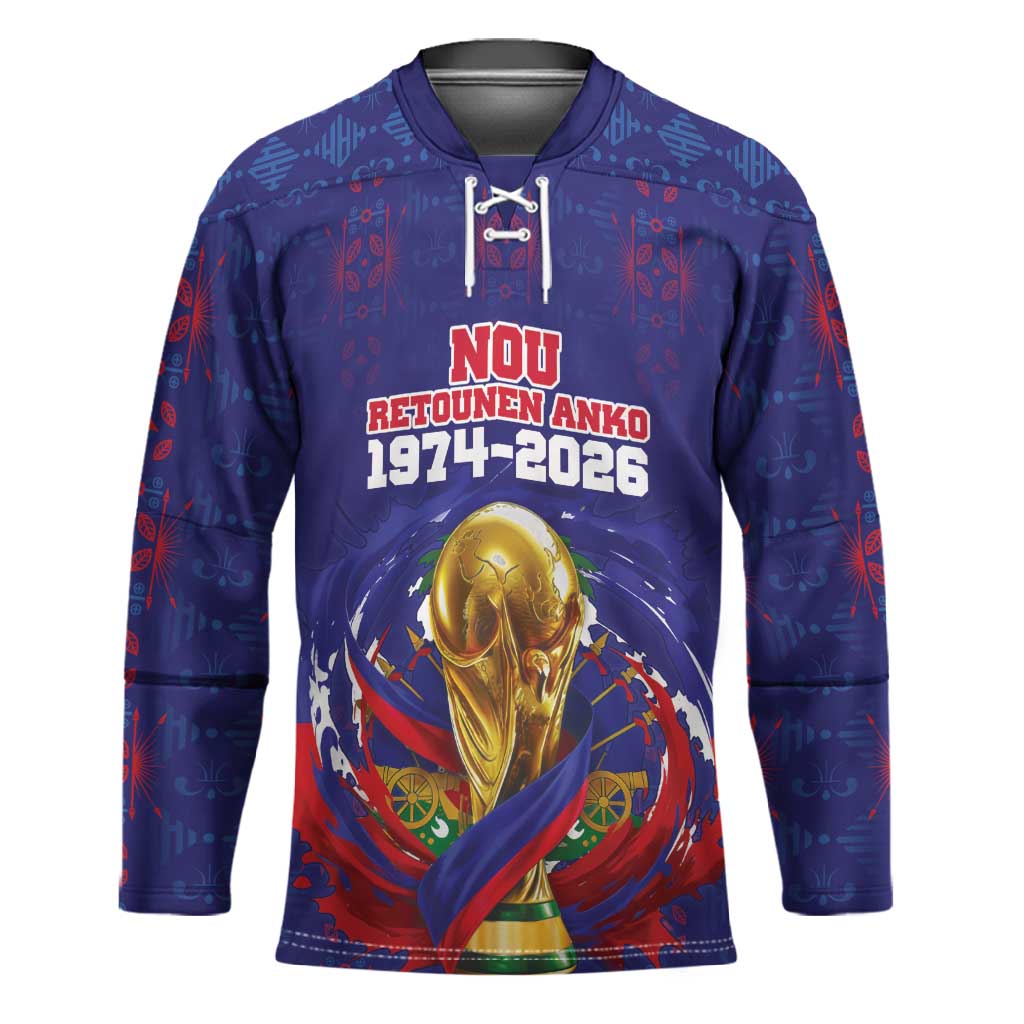 Custom Haiti Grenadye Alaso Hockey Jersey Blue Nou Retounen Anko 1974-2026 - African Pride