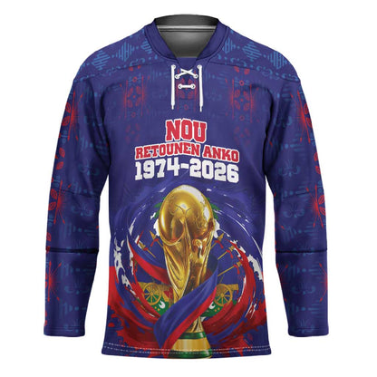 Custom Haiti Grenadye Alaso Hockey Jersey Blue Nou Retounen Anko 1974-2026 - African Pride