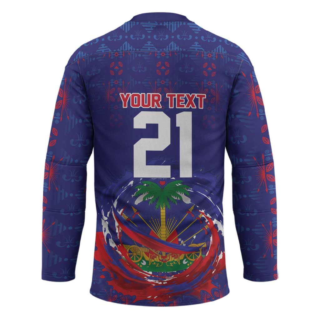 Custom Haiti Grenadye Alaso Hockey Jersey Blue Nou Retounen Anko 1974-2026 - African Pride