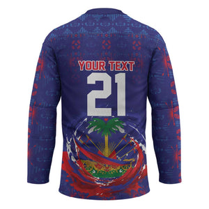 Custom Haiti Grenadye Alaso Hockey Jersey Blue Nou Retounen Anko 1974-2026 - African Pride