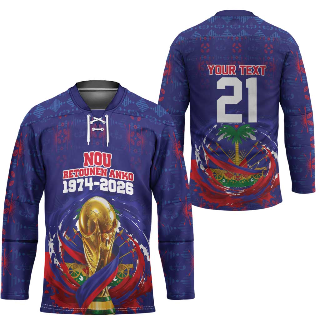 Custom Haiti Grenadye Alaso Hockey Jersey Blue Nou Retounen Anko 1974-2026 - African Pride
