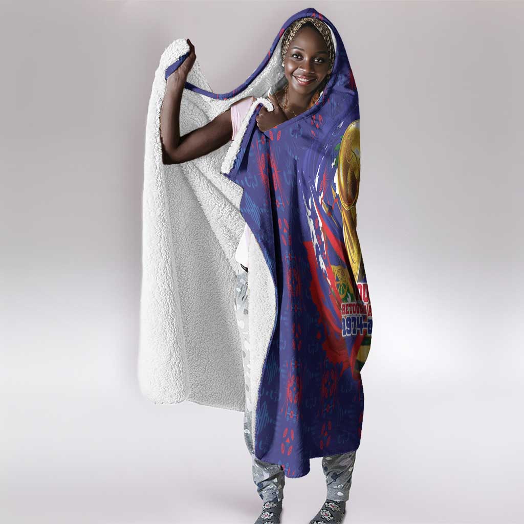 Haiti Grenadye Alaso Hooded Blanket Blue Nou Retounen Anko 1974-2026 - African Pride