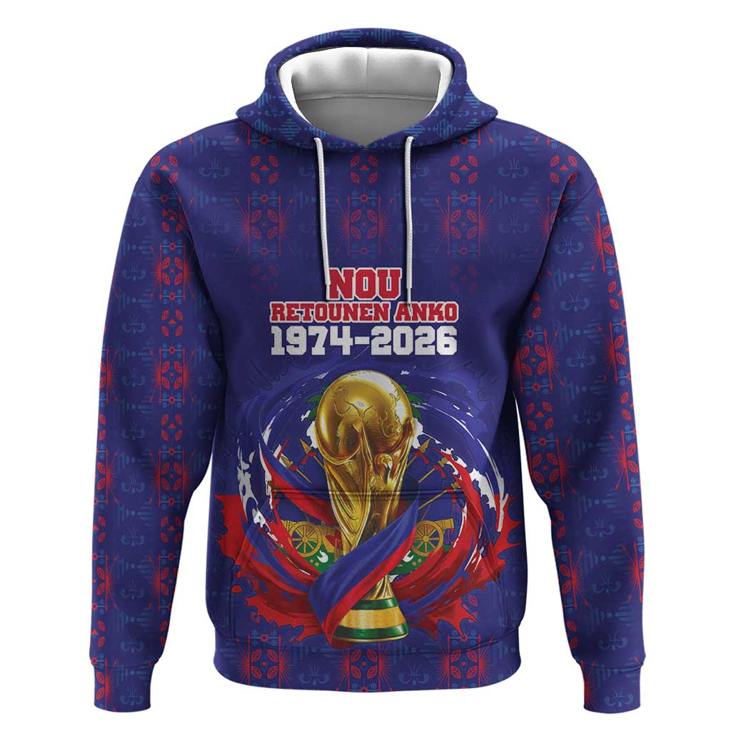 Custom Haiti Grenadye Alaso Hoodie Blue Nou Retounen Anko 1974-2026 - African Pride