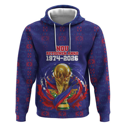 Custom Haiti Grenadye Alaso Hoodie Blue Nou Retounen Anko 1974-2026 - African Pride