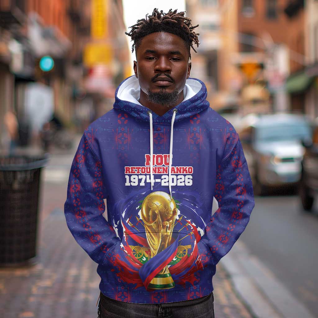 Custom Haiti Grenadye Alaso Hoodie Blue Nou Retounen Anko 1974-2026 - African Pride