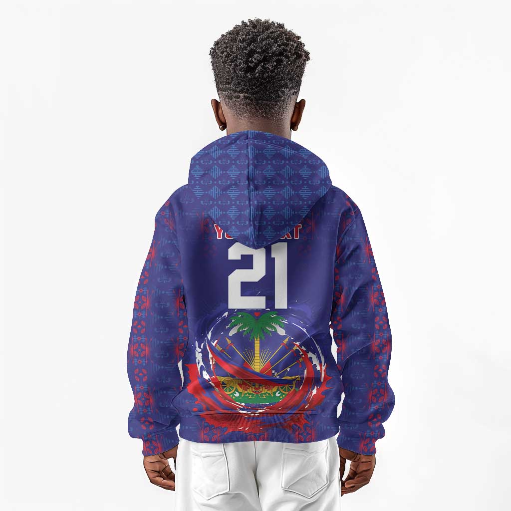 Custom Haiti Grenadye Alaso Kid Hoodie Blue Nou Retounen Anko 1974-2026 - African Pride