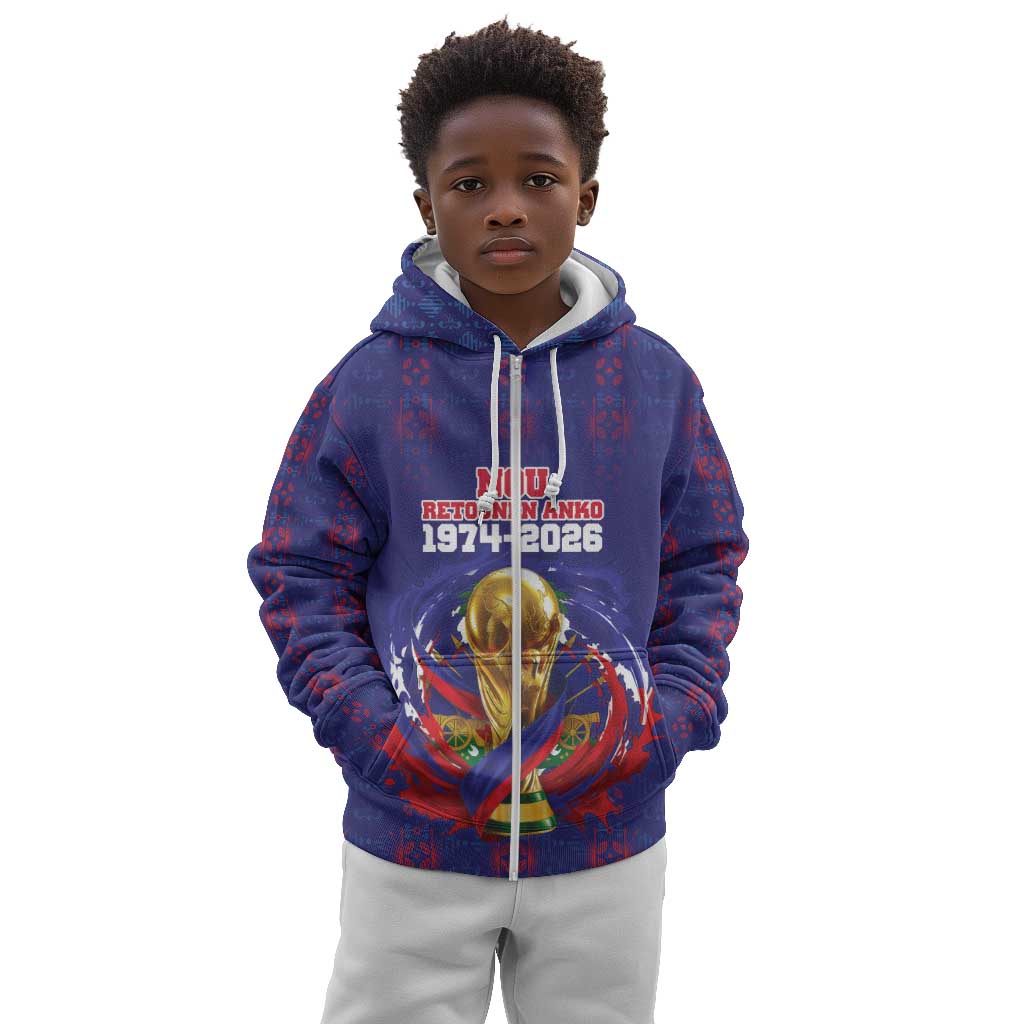 Custom Haiti Grenadye Alaso Kid Hoodie Blue Nou Retounen Anko 1974-2026 - African Pride