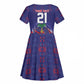 Custom Haiti Grenadye Alaso Kid Short Sleeve Dress Blue Nou Retounen Anko 1974-2026 - African Pride