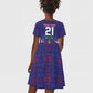 Custom Haiti Grenadye Alaso Kid Short Sleeve Dress Blue Nou Retounen Anko 1974-2026 - African Pride