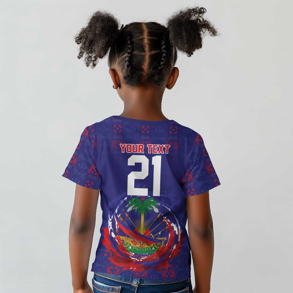 Custom Haiti Grenadye Alaso Kid T shirt Blue Nou Retounen Anko 1974-2026 - African Pride