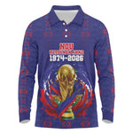 Custom Haiti Grenadye Alaso Long Sleeve Polo Shirt Blue Nou Retounen Anko 1974-2026 - African Pride