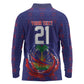 Custom Haiti Grenadye Alaso Long Sleeve Polo Shirt Blue Nou Retounen Anko 1974-2026 - African Pride