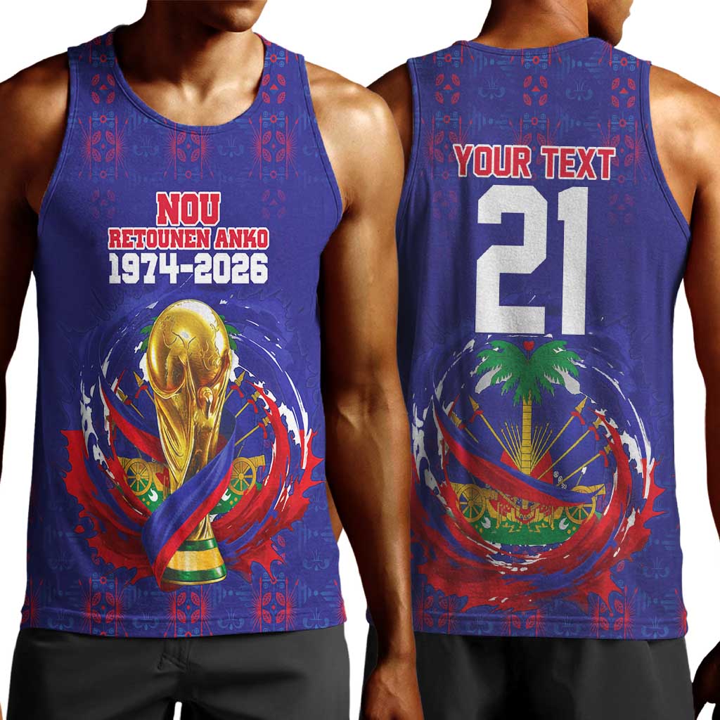 Custom Haiti Grenadye Alaso Men Tank Top Blue Nou Retounen Anko 1974-2026 - African Pride