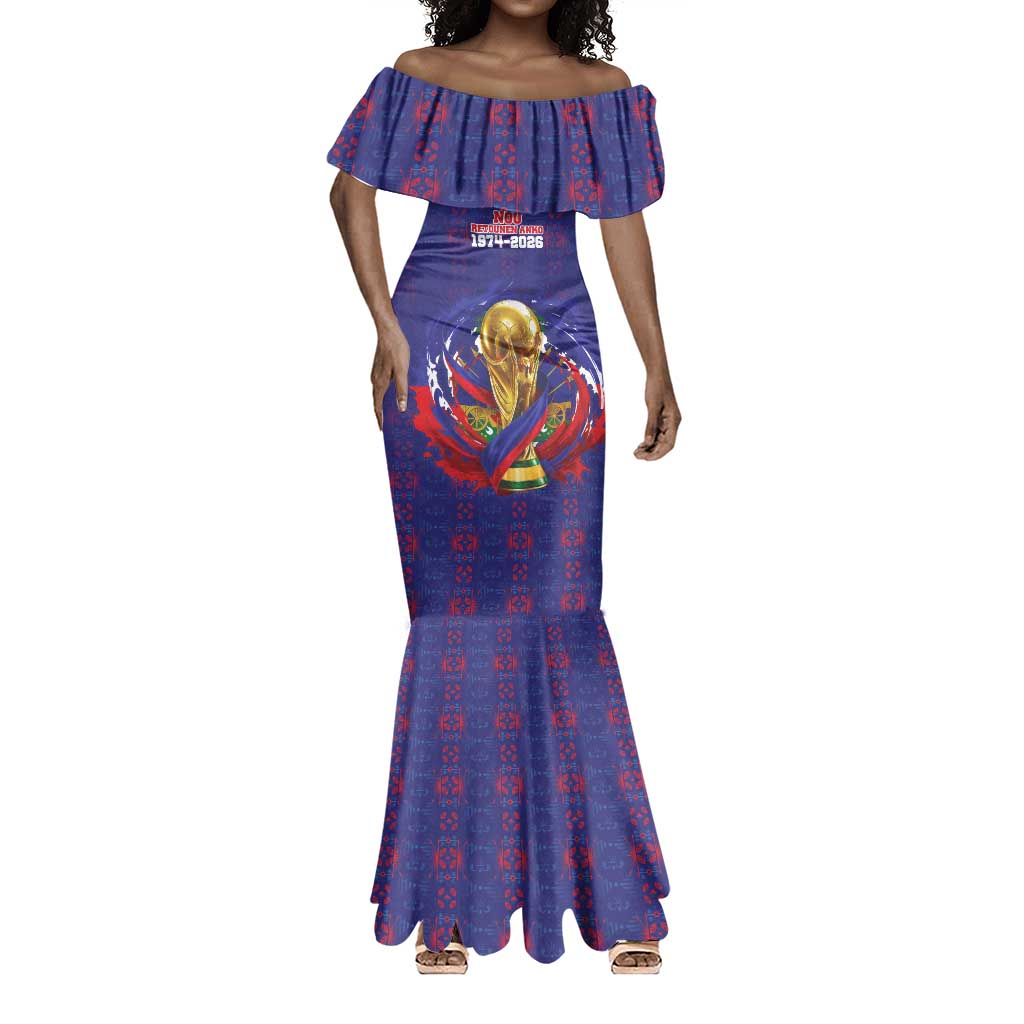 Custom Haiti Grenadye Alaso Mermaid Dress Blue Nou Retounen Anko 1974-2026 - African Pride