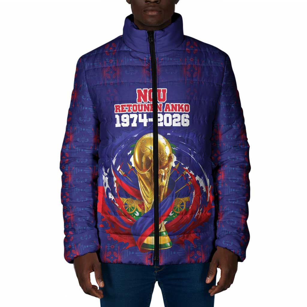 Custom Haiti Grenadye Alaso Padded Jacket Blue Nou Retounen Anko 1974-2026 - African Pride