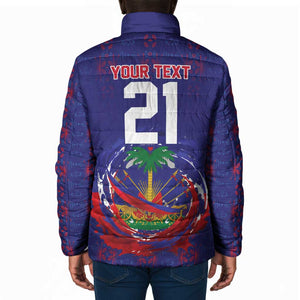 Custom Haiti Grenadye Alaso Padded Jacket Blue Nou Retounen Anko 1974-2026 - African Pride