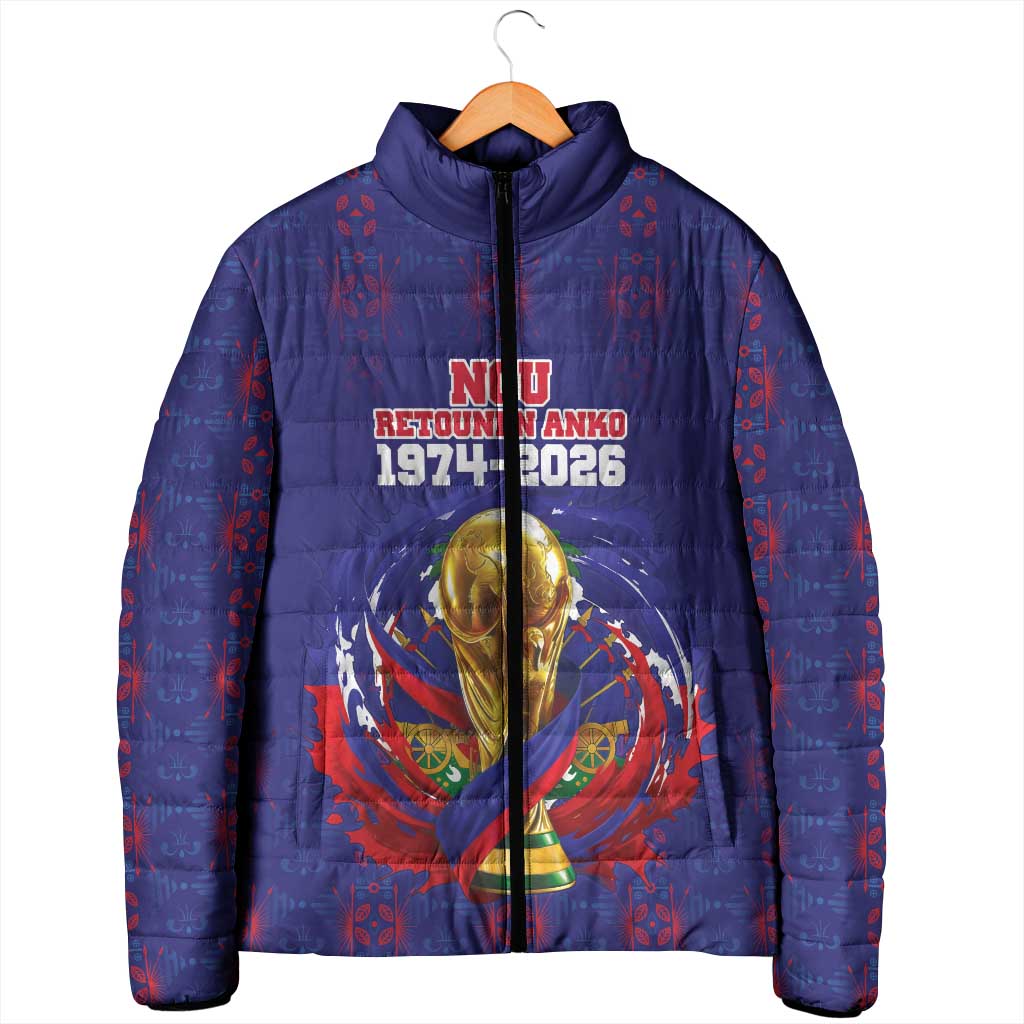 Custom Haiti Grenadye Alaso Padded Jacket Blue Nou Retounen Anko 1974-2026 - African Pride