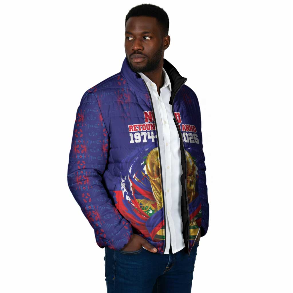 Custom Haiti Grenadye Alaso Padded Jacket Blue Nou Retounen Anko 1974-2026 - African Pride