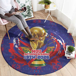 Haiti Grenadye Alaso Round Carpet Blue Nou Retounen Anko 1974-2026 - African Pride