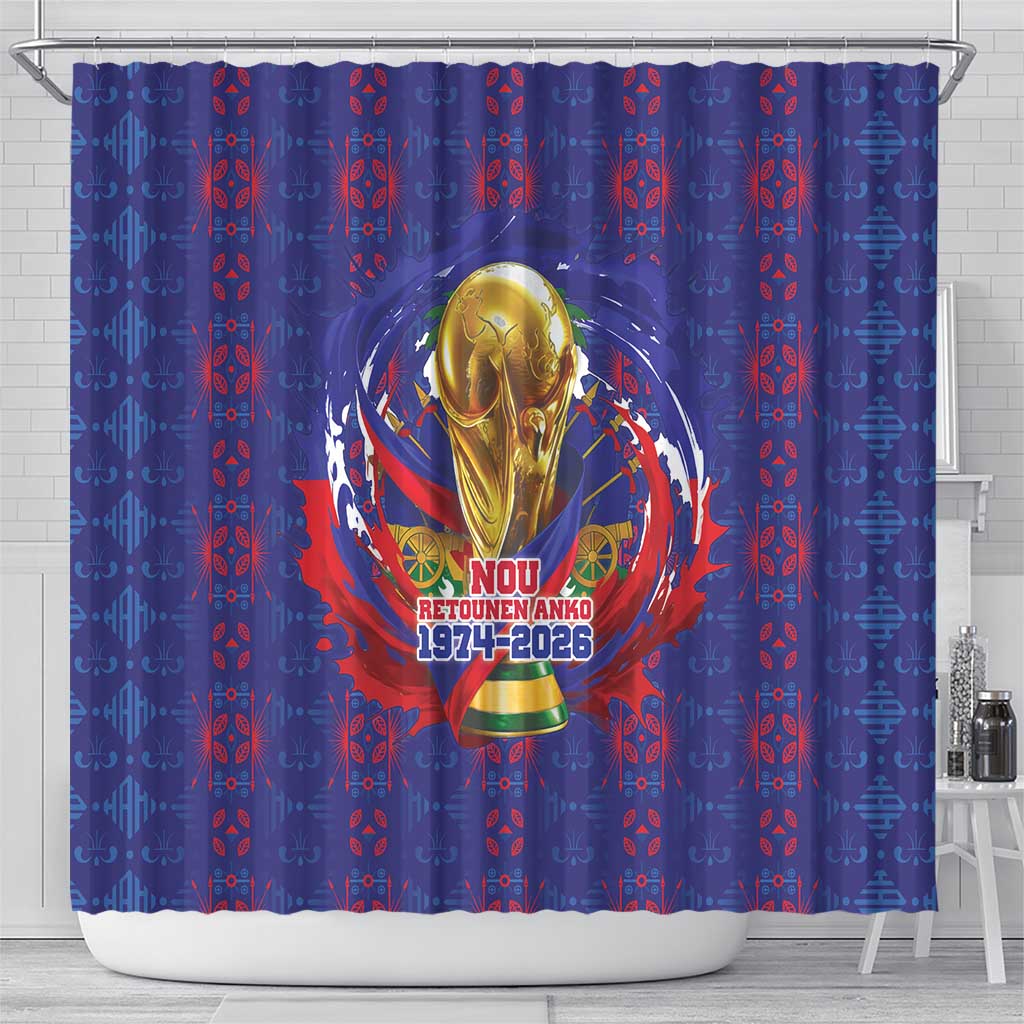 Haiti Grenadye Alaso Shower Curtain Blue Nou Retounen Anko 1974-2026 - African Pride