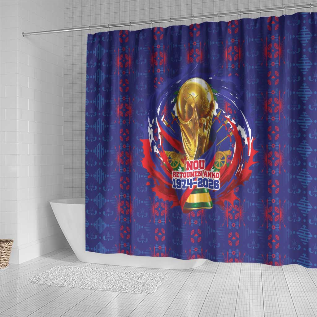 Haiti Grenadye Alaso Shower Curtain Blue Nou Retounen Anko 1974-2026 - African Pride