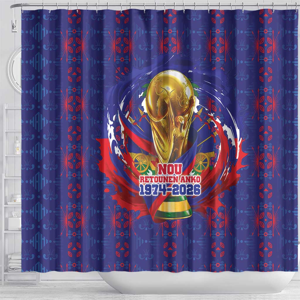 Haiti Grenadye Alaso Shower Curtain Blue Nou Retounen Anko 1974-2026 - African Pride