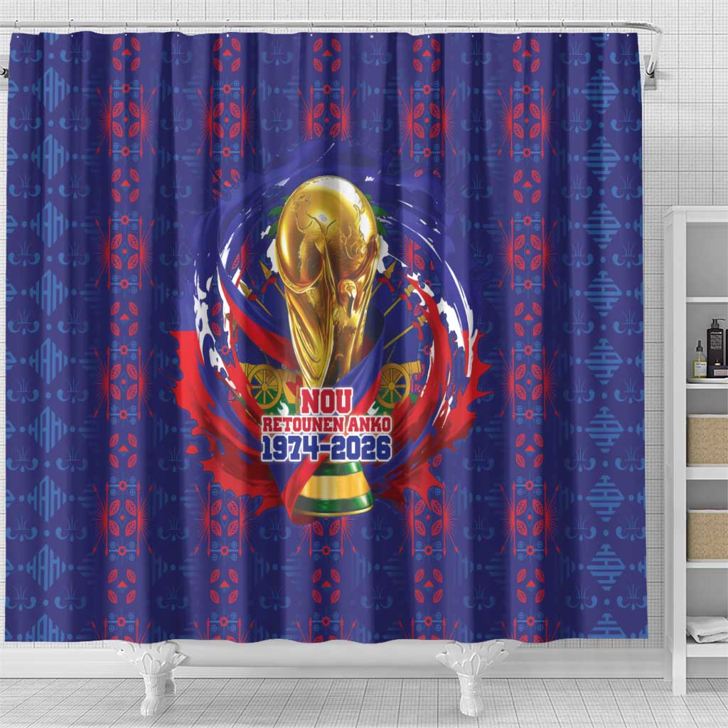 Haiti Grenadye Alaso Shower Curtain Blue Nou Retounen Anko 1974-2026 - African Pride