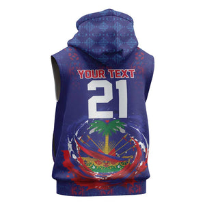 Custom Haiti Grenadye Alaso Sleeveless Hoodie Blue Nou Retounen Anko 1974-2026 - African Pride