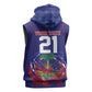 Custom Haiti Grenadye Alaso Sleeveless Zip Hoodie Blue Nou Retounen Anko 1974-2026 - African Pride