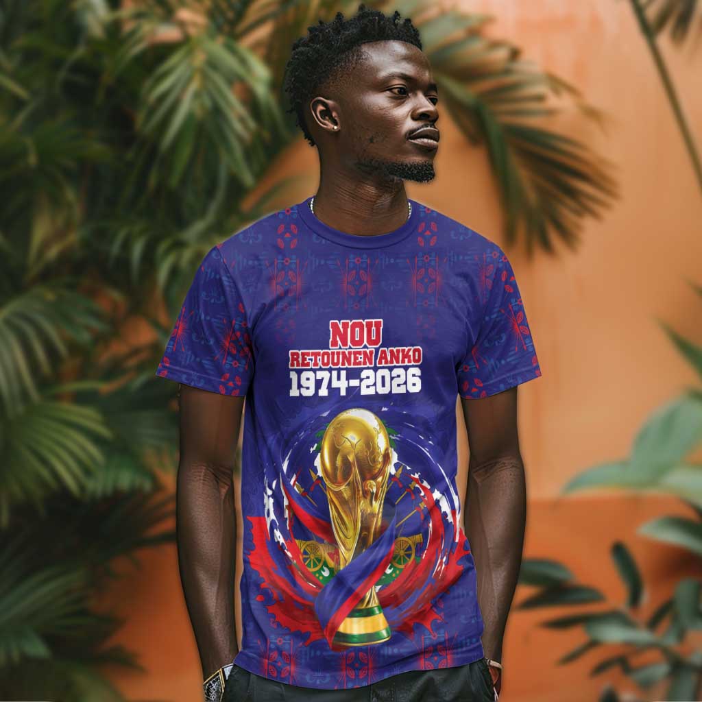 Custom Haiti Grenadye Alaso T shirt Blue Nou Retounen Anko 1974-2026 - African Pride