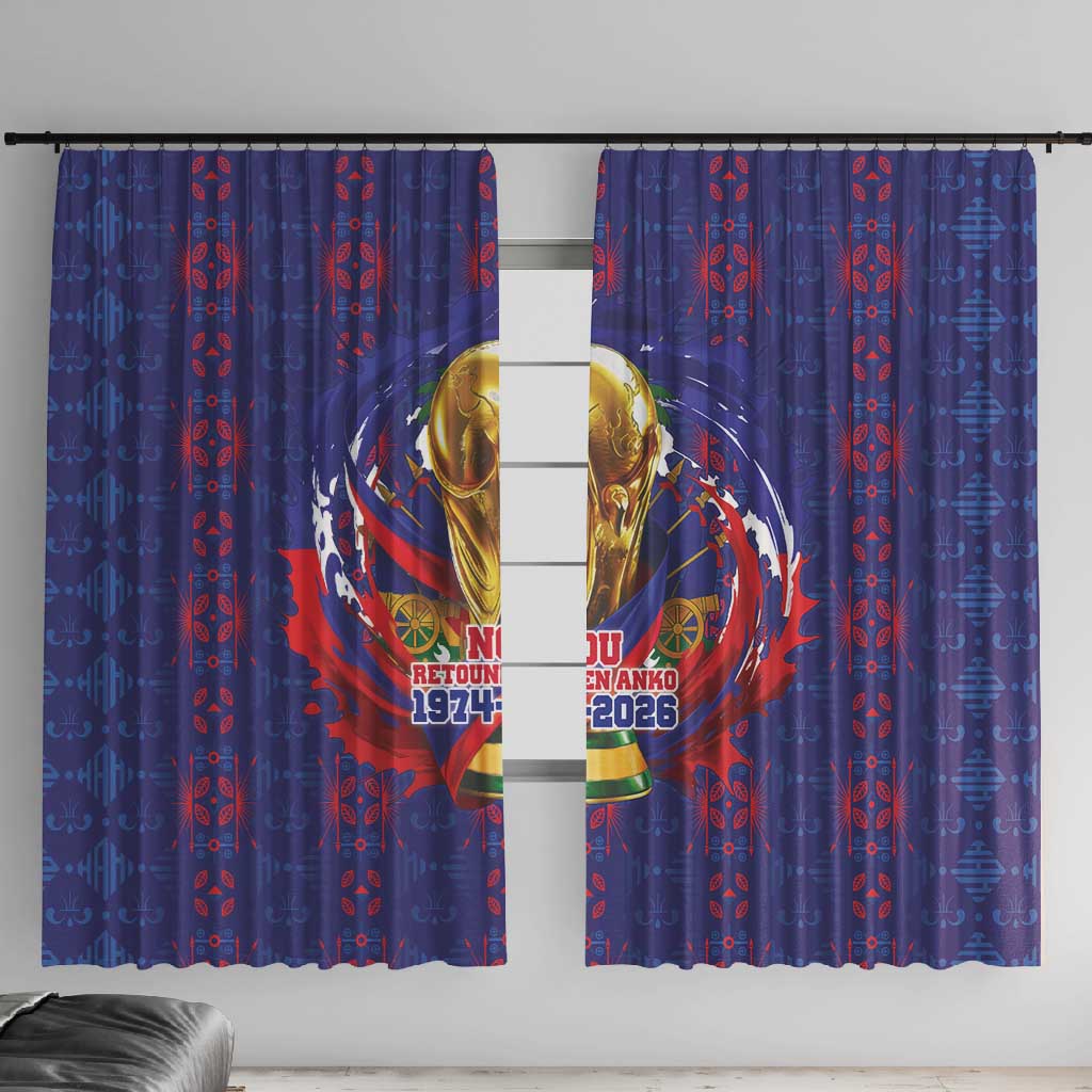 Haiti Grenadye Alaso Window Curtain Blue Nou Retounen Anko 1974-2026 - African Pride