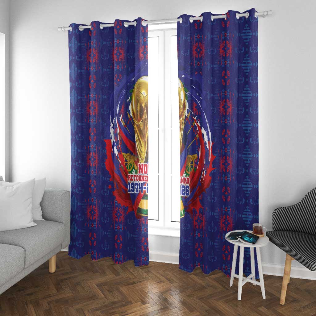 Haiti Grenadye Alaso Window Curtain Blue Nou Retounen Anko 1974-2026 - African Pride