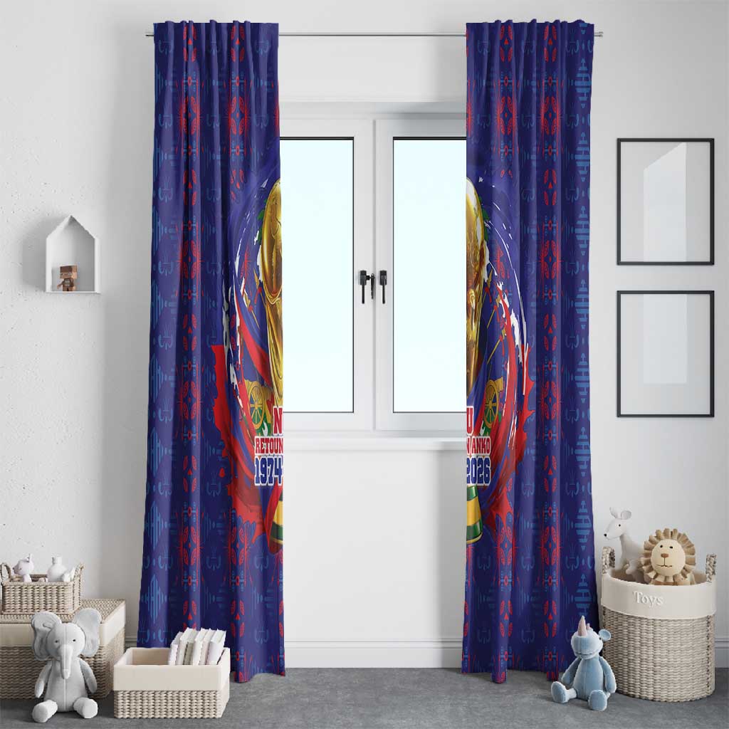 Haiti Grenadye Alaso Window Curtain Blue Nou Retounen Anko 1974-2026 - African Pride