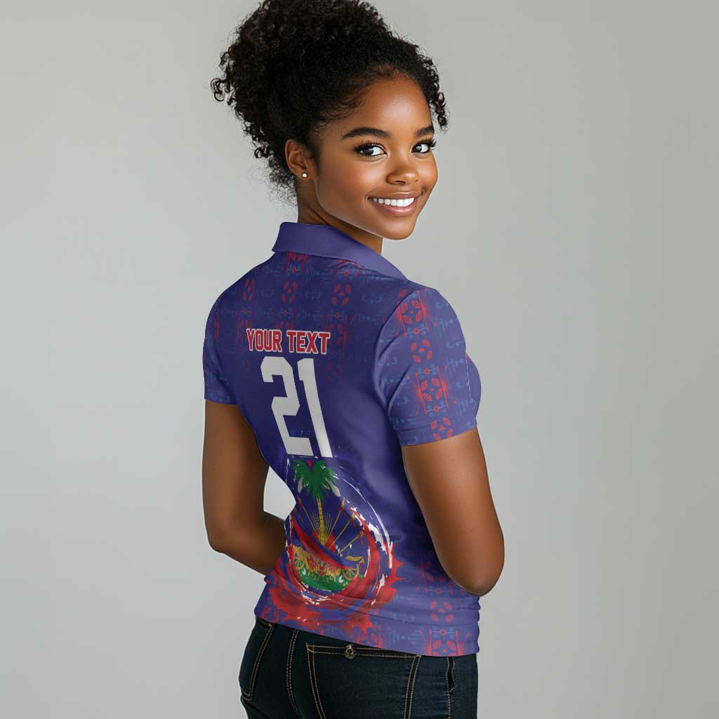 Custom Haiti Grenadye Alaso Women Polo Shirt Blue Nou Retounen Anko 1974-2026 - African Pride