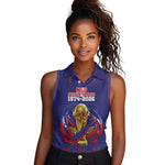 Custom Haiti Grenadye Alaso Women Sleeveless Polo Shirt Blue Nou Retounen Anko 1974-2026 - African Pride
