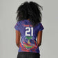 Custom Haiti Grenadye Alaso Women V-Neck T-Shirt Blue Nou Retounen Anko 1974-2026 - African Pride