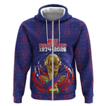 Custom Haiti Grenadye Alaso Zip Hoodie Blue Nou Retounen Anko 1974-2026 - African Pride