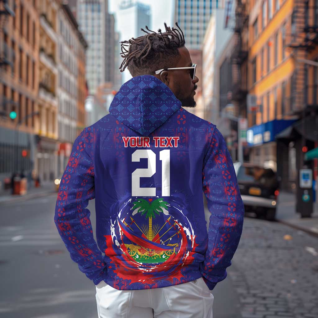 Custom Haiti Grenadye Alaso Zip Hoodie Blue Nou Retounen Anko 1974-2026 - African Pride