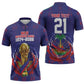 Custom Haiti Grenadye Alaso Zipper Polo Shirt Blue Nou Retounen Anko 1974-2026 - African Pride