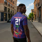 Custom Haiti Grenadye Alaso Zipper Polo Shirt Blue Nou Retounen Anko 1974-2026 - African Pride