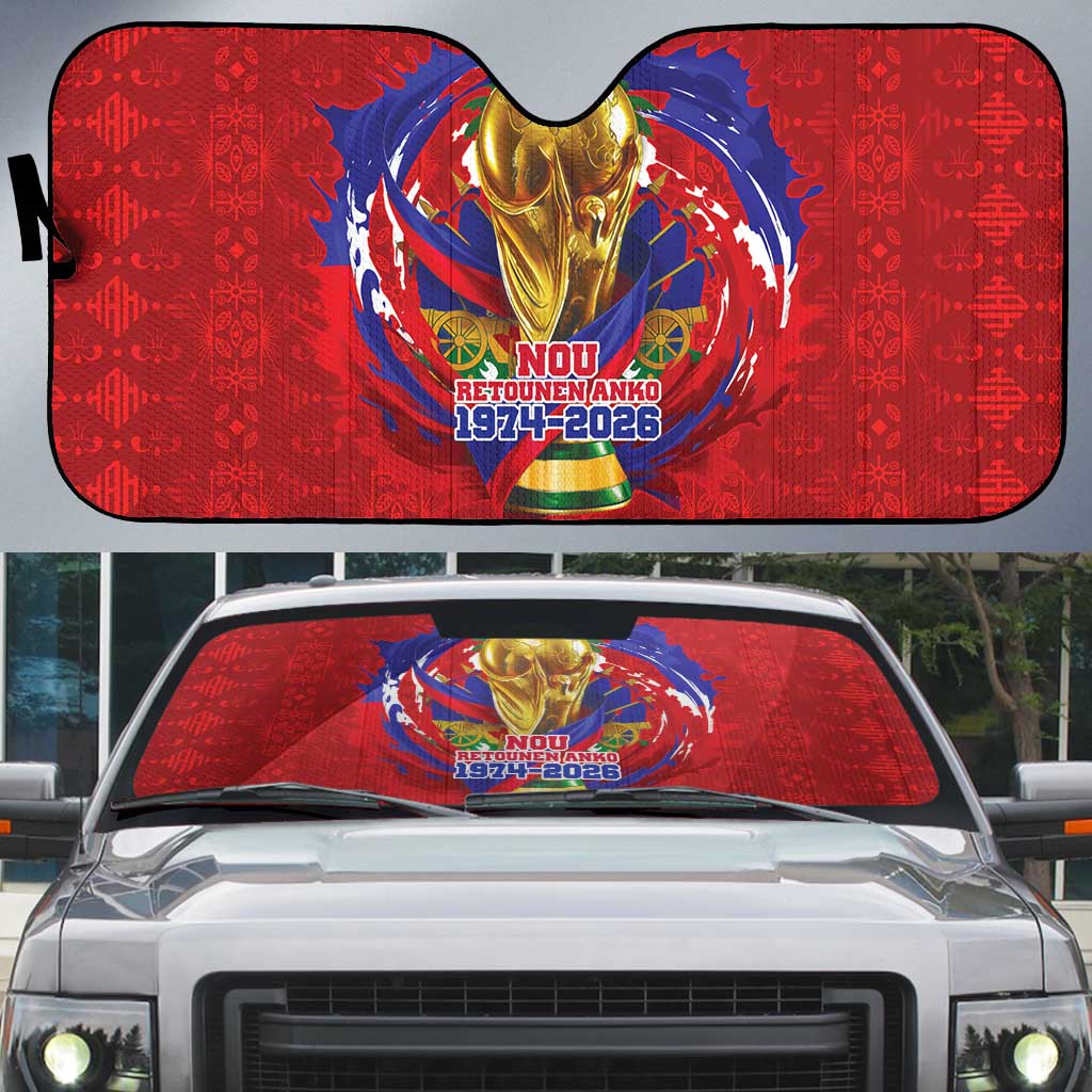 Haiti Grenadye Alaso Auto Sun Shade Red Nou Retounen Anko 1974-2026 - African Pride
