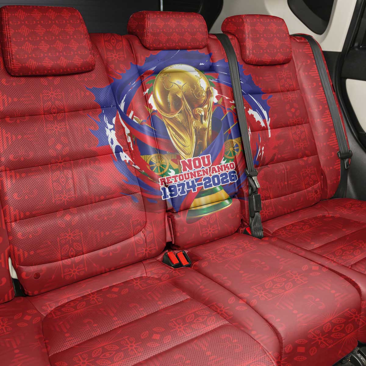 Haiti Grenadye Alaso Back Car Seat Cover Red Nou Retounen Anko 1974-2026 - African Pride