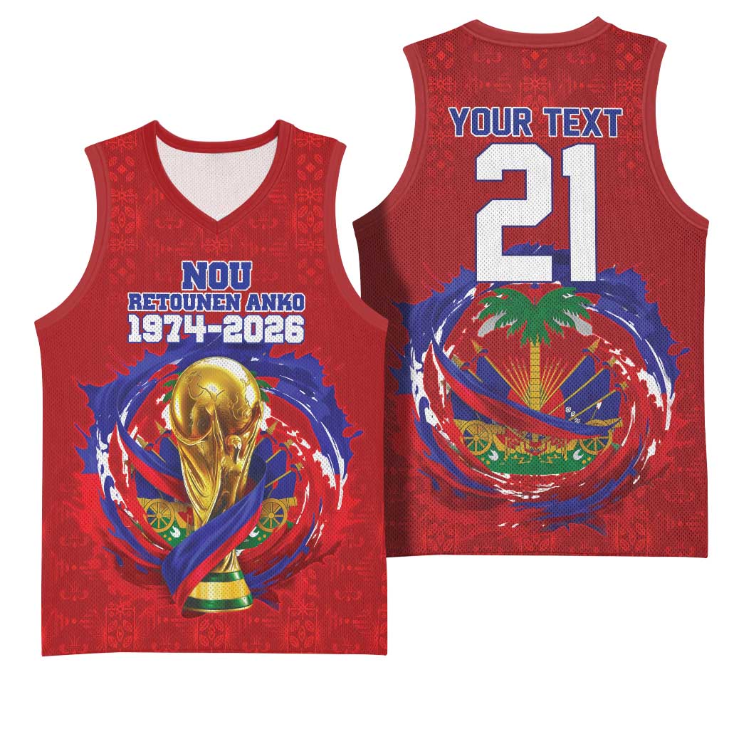 Custom Haiti Grenadye Alaso Basketball Jersey Red Nou Retounen Anko 1974-2026 - African Pride