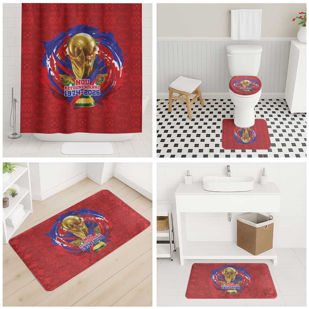 Haiti Grenadye Alaso Bathroom Set Red Nou Retounen Anko 1974-2026 - African Pride