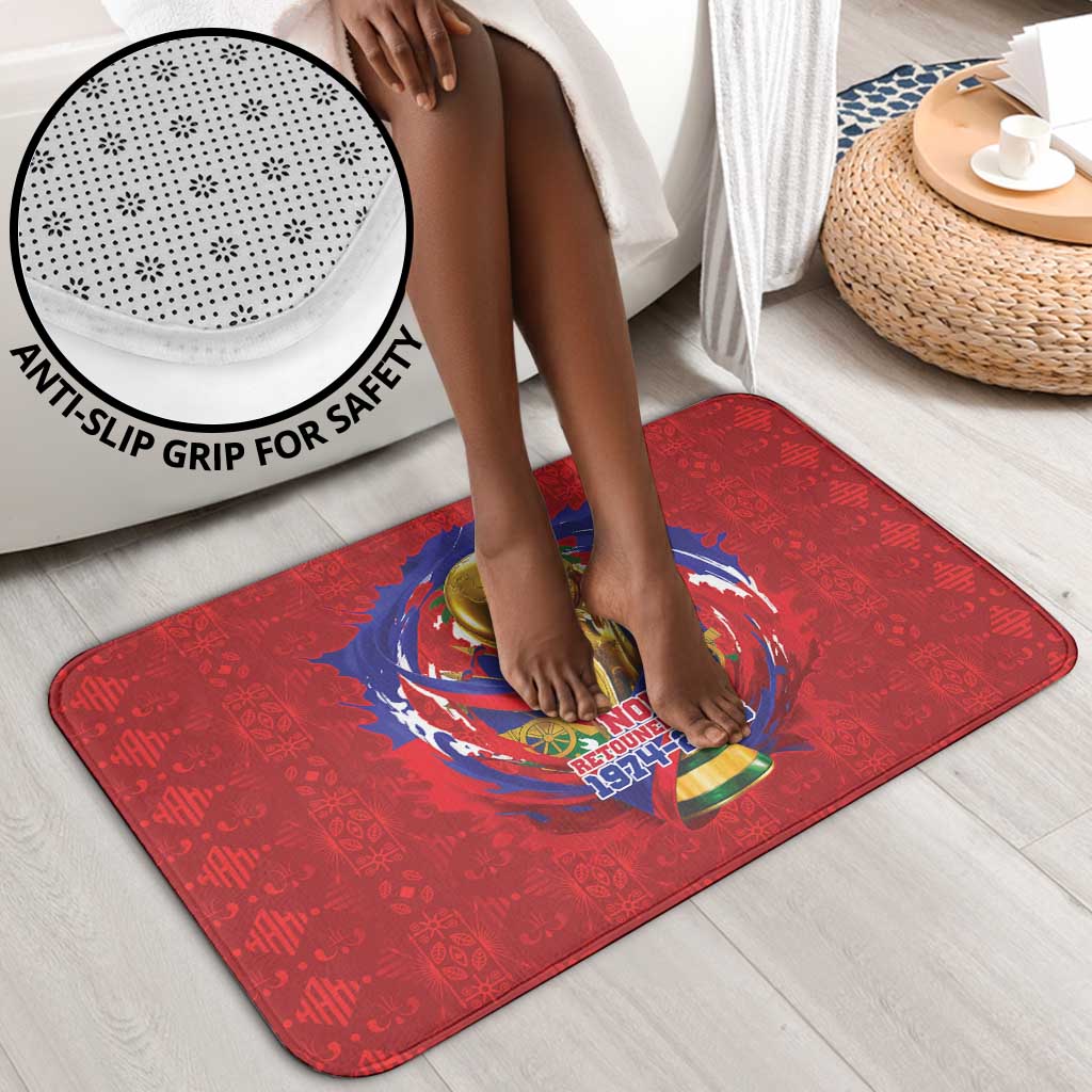 Haiti Grenadye Alaso Bathroom Set Red Nou Retounen Anko 1974-2026 - African Pride